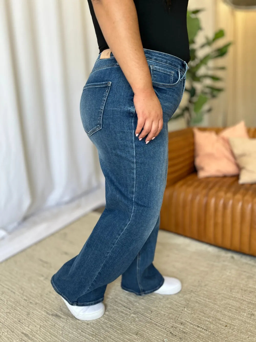 RFM Full Size High Rise Tummy Control Wide Leg Jeans CaRaUaNa Fashion