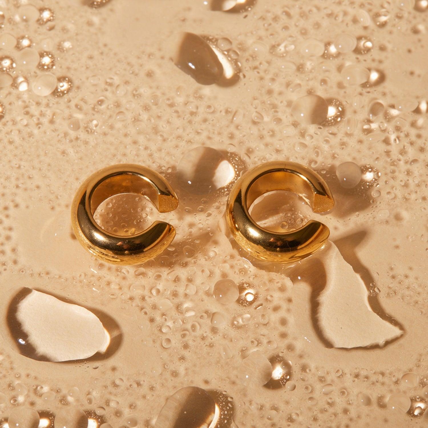 Stainless Steel Letter C Shape Clip On Earrings CaRaUaNa Fashion