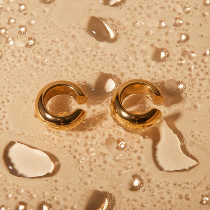 Stainless Steel Letter C Shape Clip On Earrings CaRaUaNa Fashion