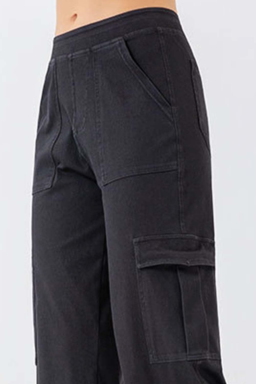 Buttoned Pocketed Long Jeans Carauana Store