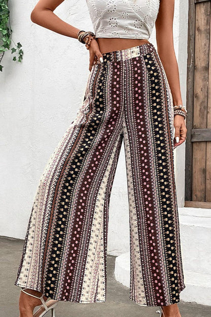 Floral High Waist Wide Leg Pants Carauana Store