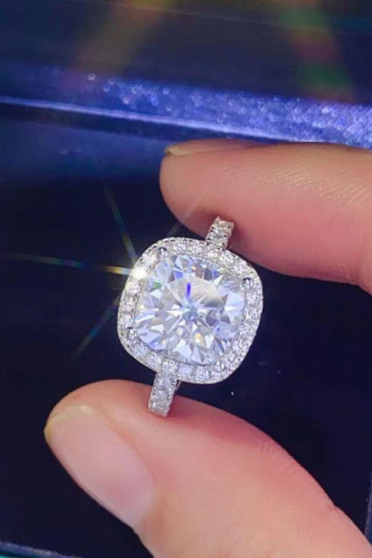 3 Carat Moissanite 925 Sterling Silver Square Ring Carauana Store