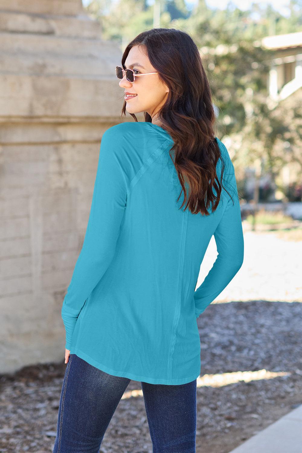 Basic Bae Full Size Round Neck Long Sleeve T-Shirt Carauana Store
