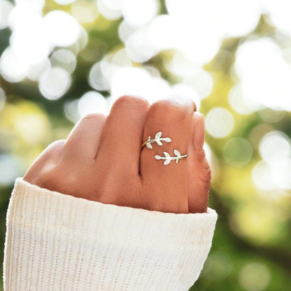 925 Sterling Silver Zircon Leaf Shape Ring Carauana Store