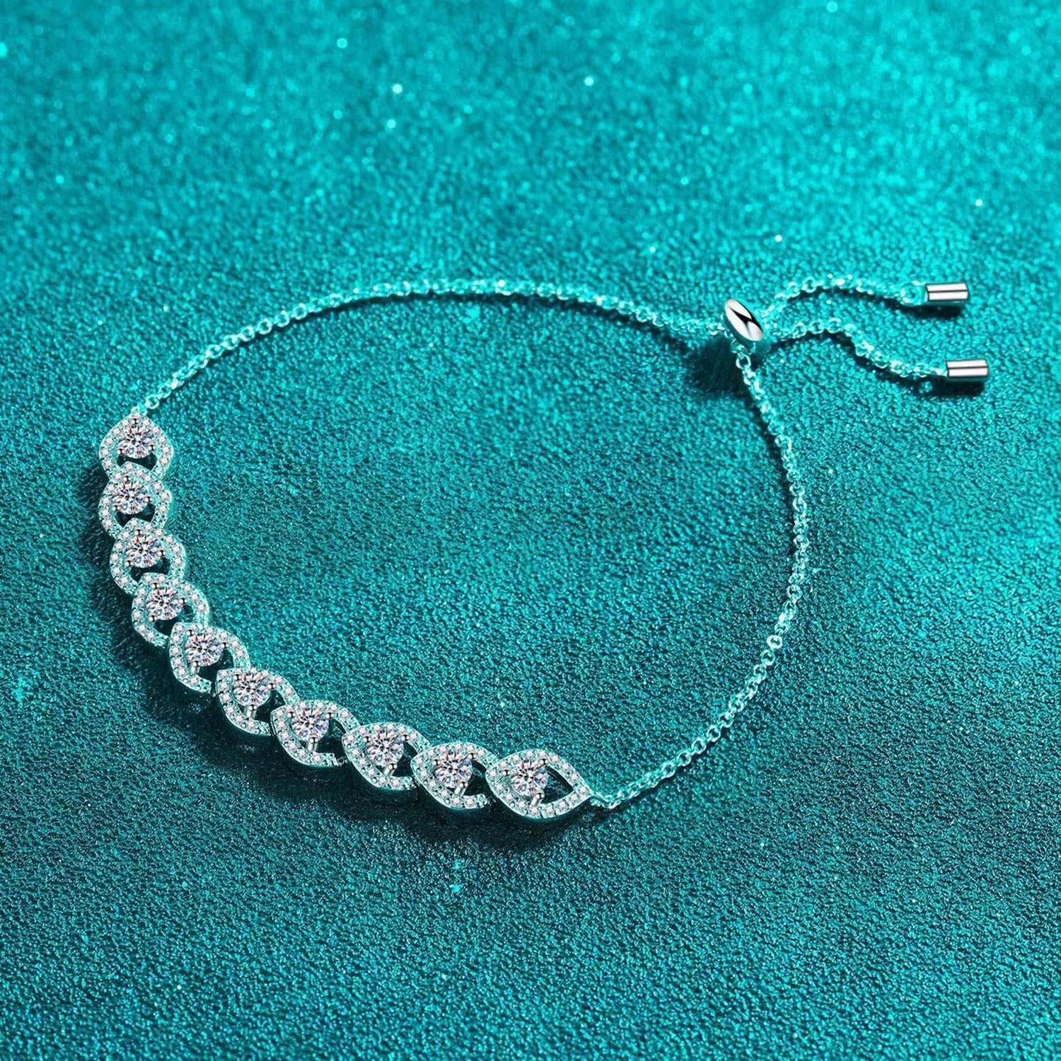 1 Carat Moissanite 925 Sterling Silver Bracelet Carauana Store