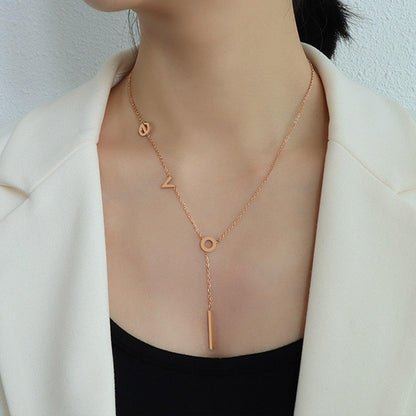 Titanium Steel Letter Necklace Carauana Store