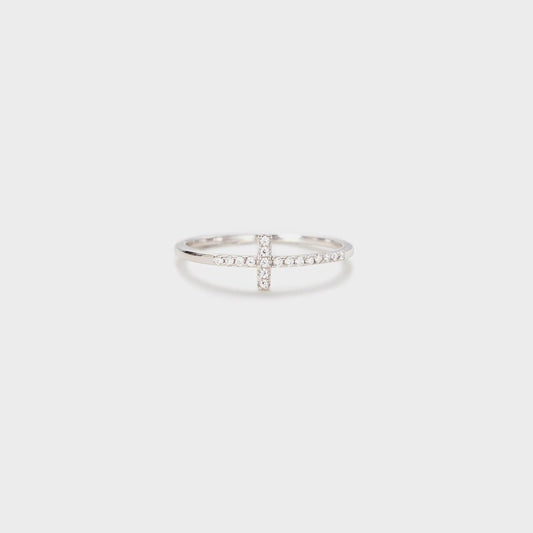 Cross Inlaid Zircon 925 Sterling Silver Ring Carauana Store