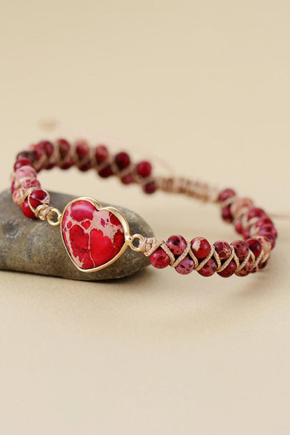 Handmade Heart Shape Natural Stone Bracelet Carauana Store