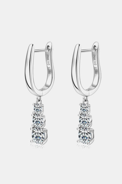 1.8 Carat Moissanite 925 Sterling Silver Drop Earrings CaRaUaNa Fashion