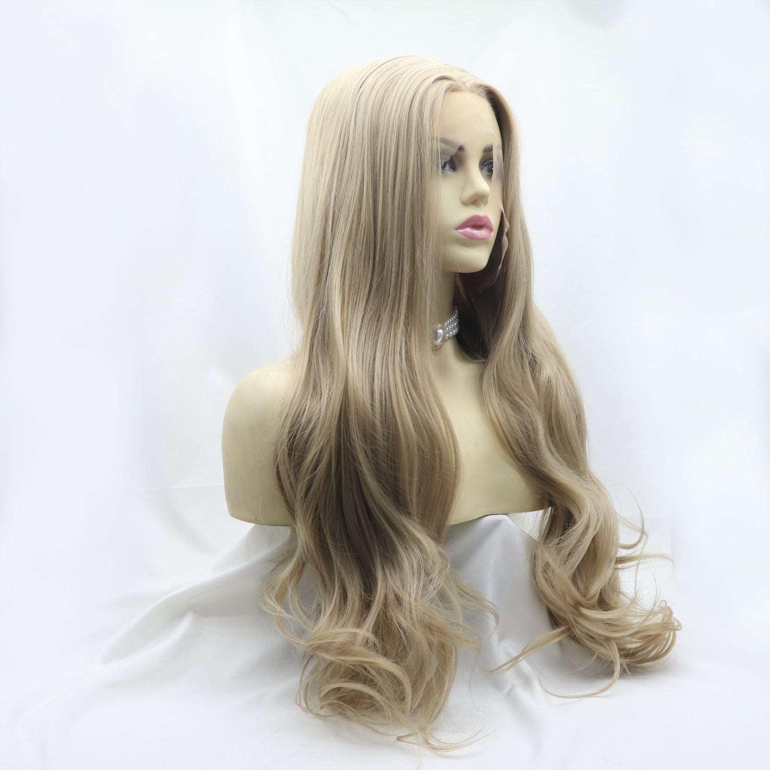 13*3" Lace Front Wigs Synthetic Long Wavy 24" 130% Density CaRaUaNa Fashion