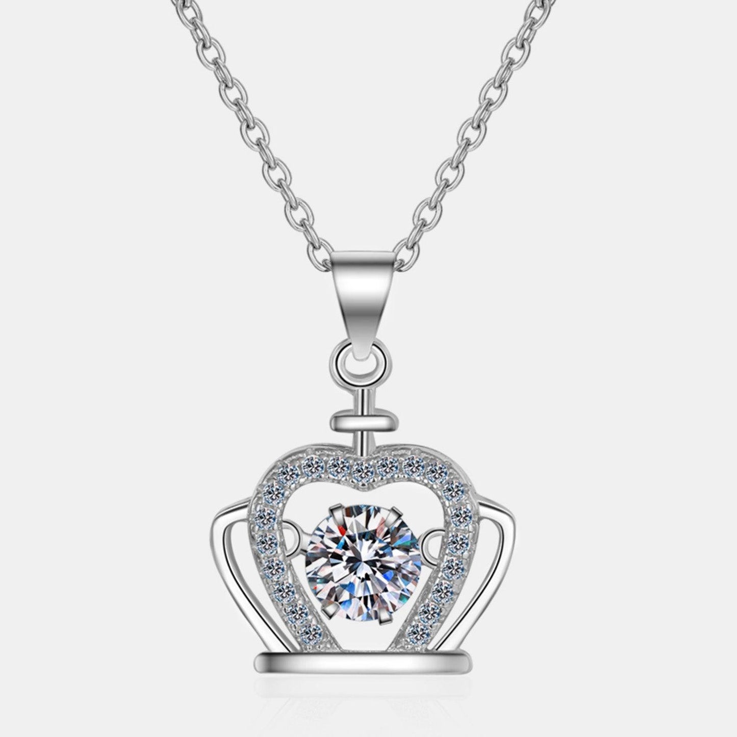 Moissanite Crown 925 Sterling Silver Necklace Carauana Store