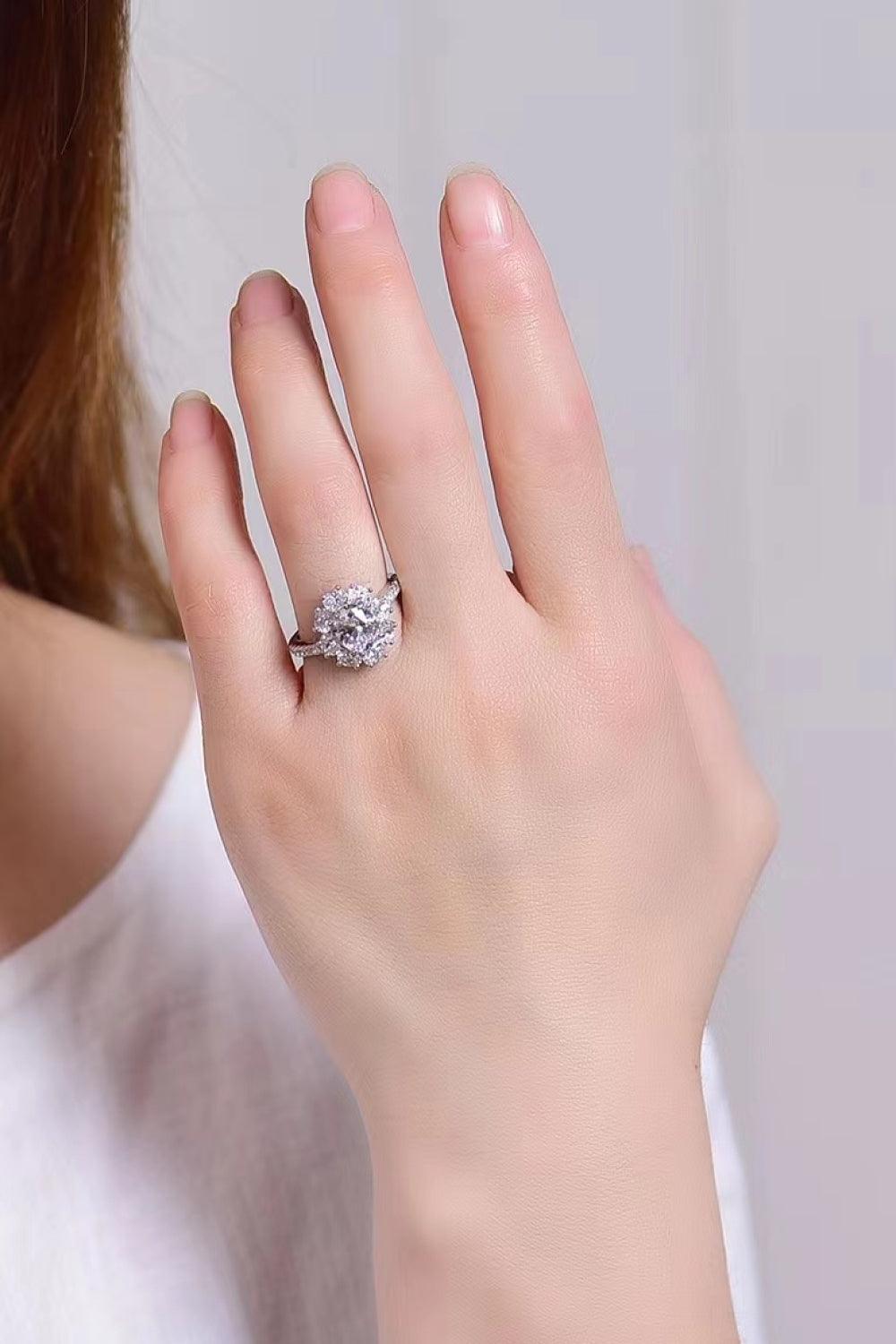 2 Carat Moissanite Floral 925 Sterling Silver Ring Carauana Store