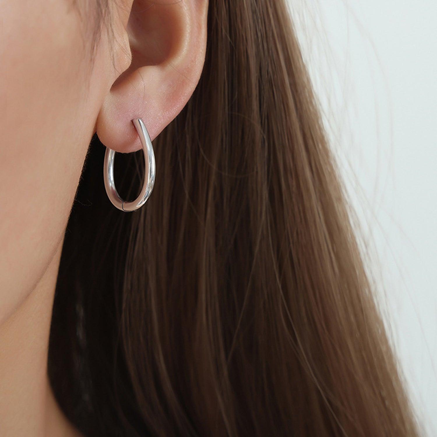 Titanium Steel Huggie Earrings Carauana Store