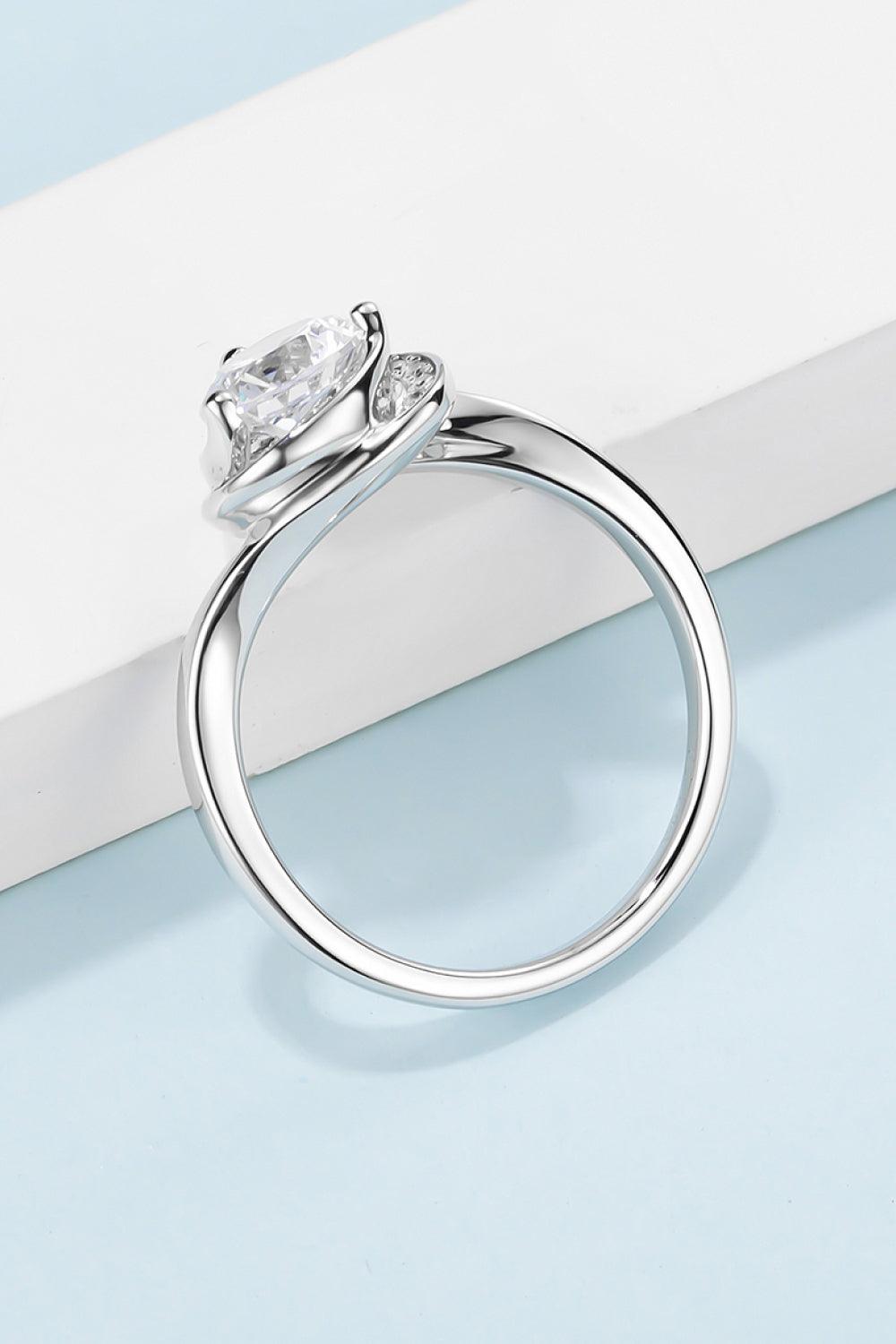1 Carat Moissanite 925 Sterling Silver Heart Ring Carauana Store