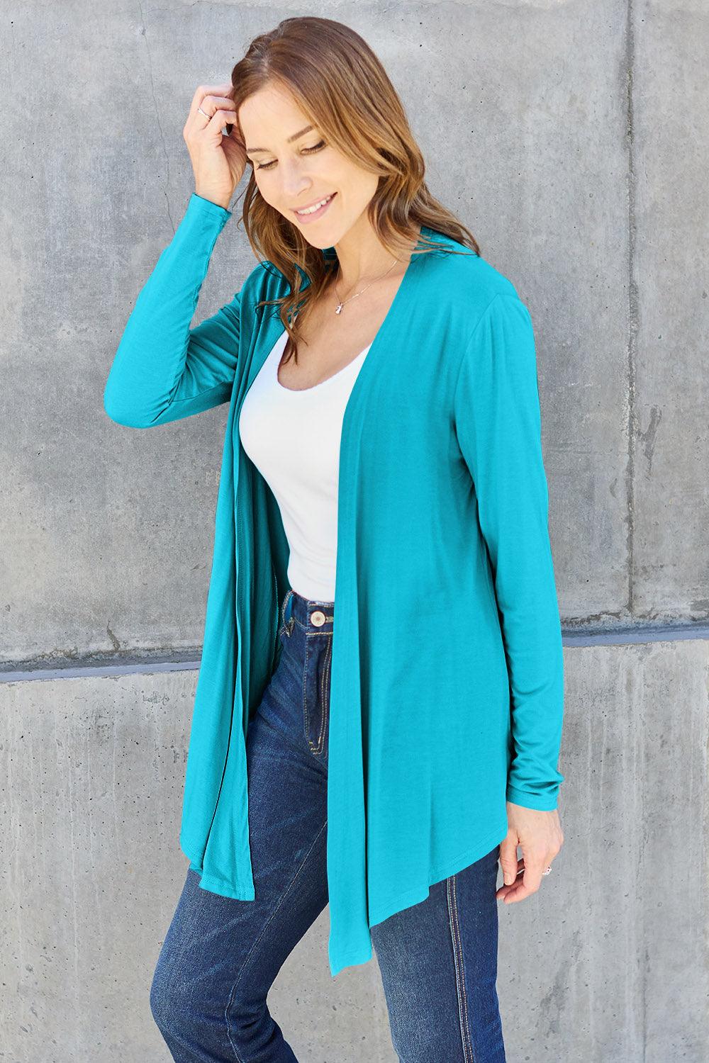 Basic Bae Full Size Open Front Long Sleeve Cardigan Carauana Store