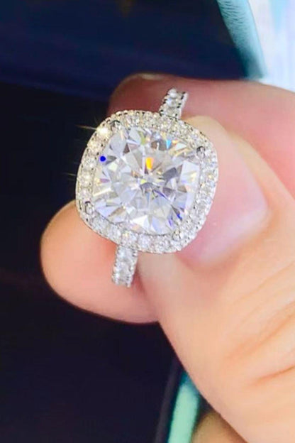3 Carat Moissanite 925 Sterling Silver Square Ring Carauana Store