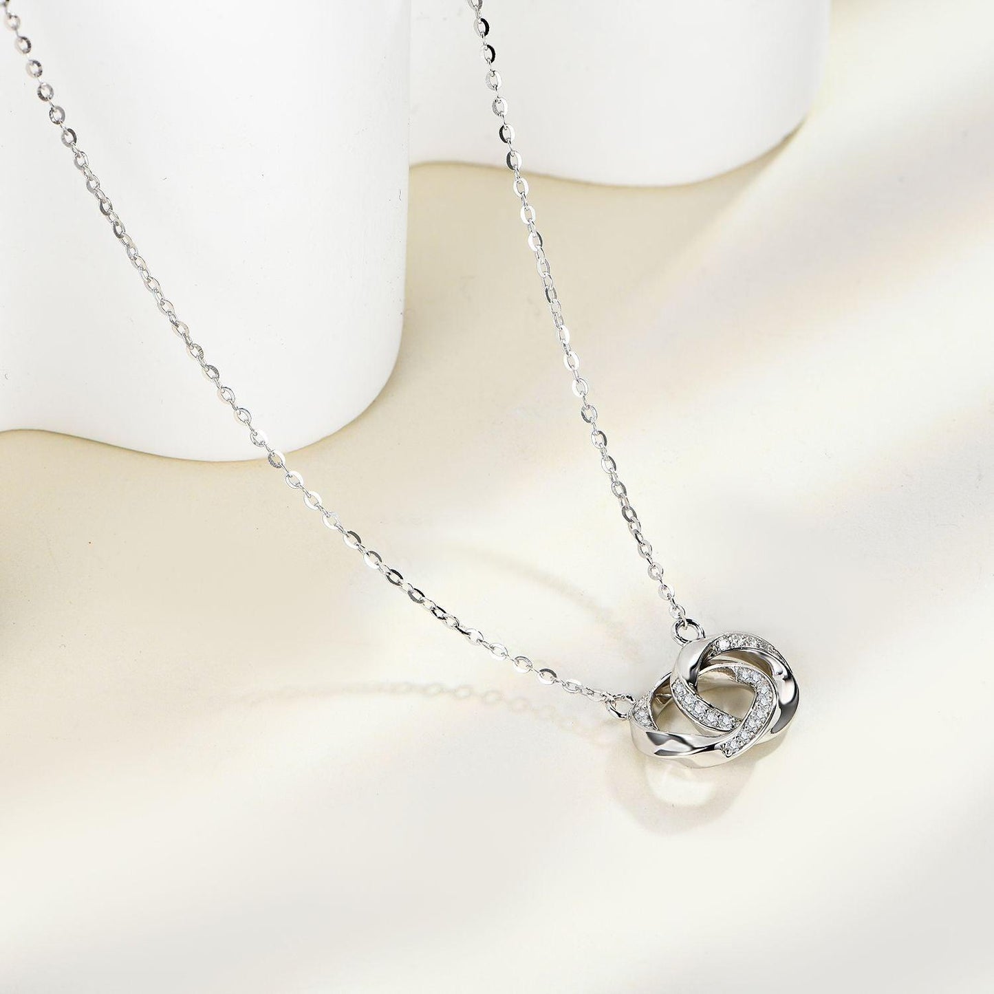 Moissanite 925 Sterling Silver Necklace CaRaUaNa Fashion