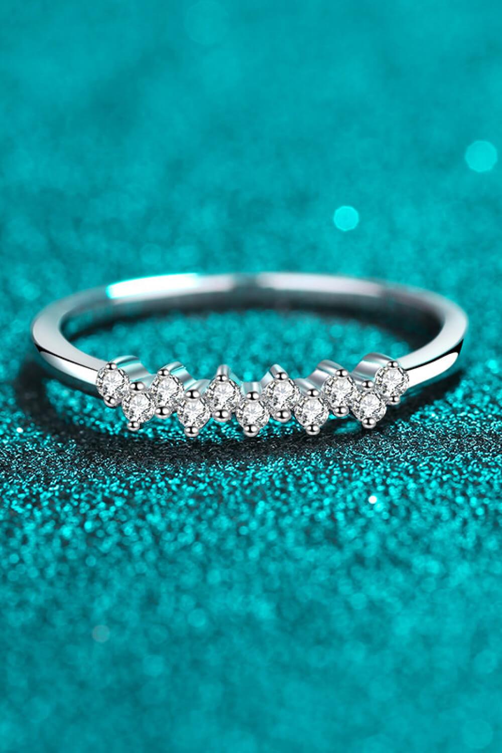 Eye-Catching 925 Sterling Silver Moissanite Ring Carauana Store
