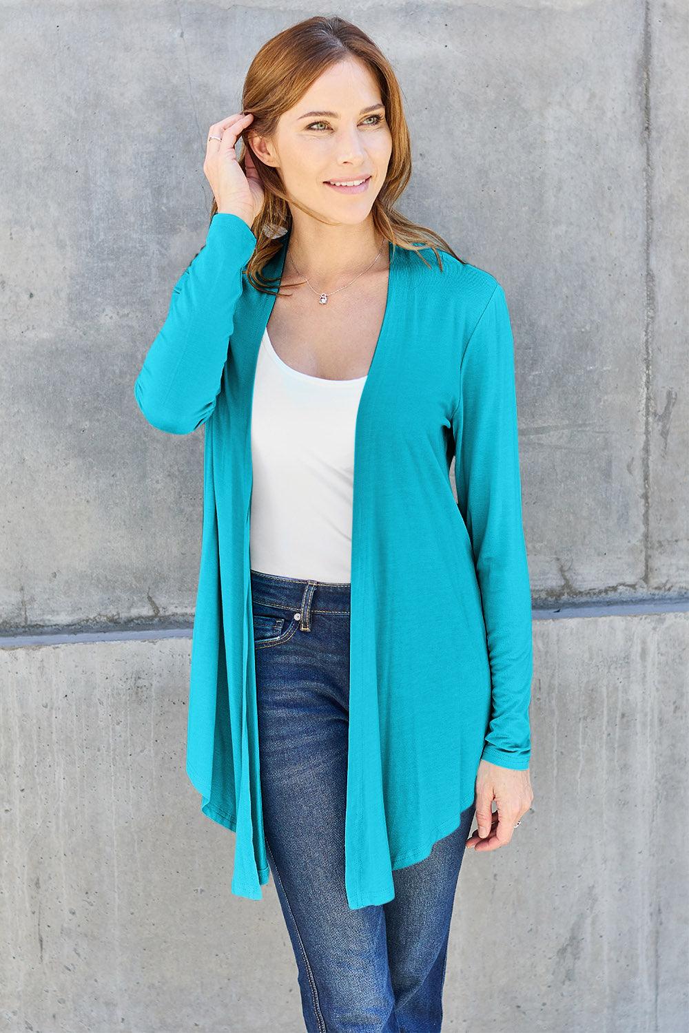 Basic Bae Full Size Open Front Long Sleeve Cardigan Carauana Store