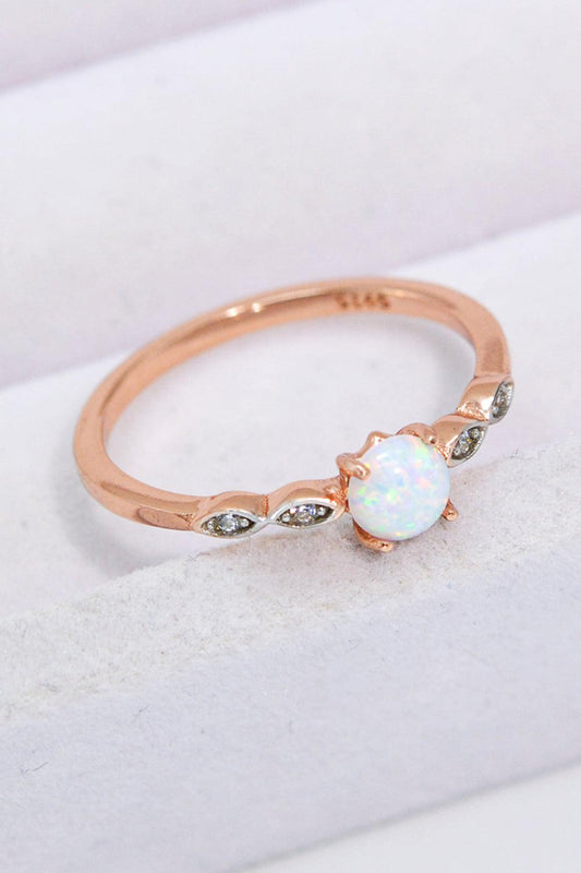 Opal Contrast Platinum-Plated Ring Carauana Store