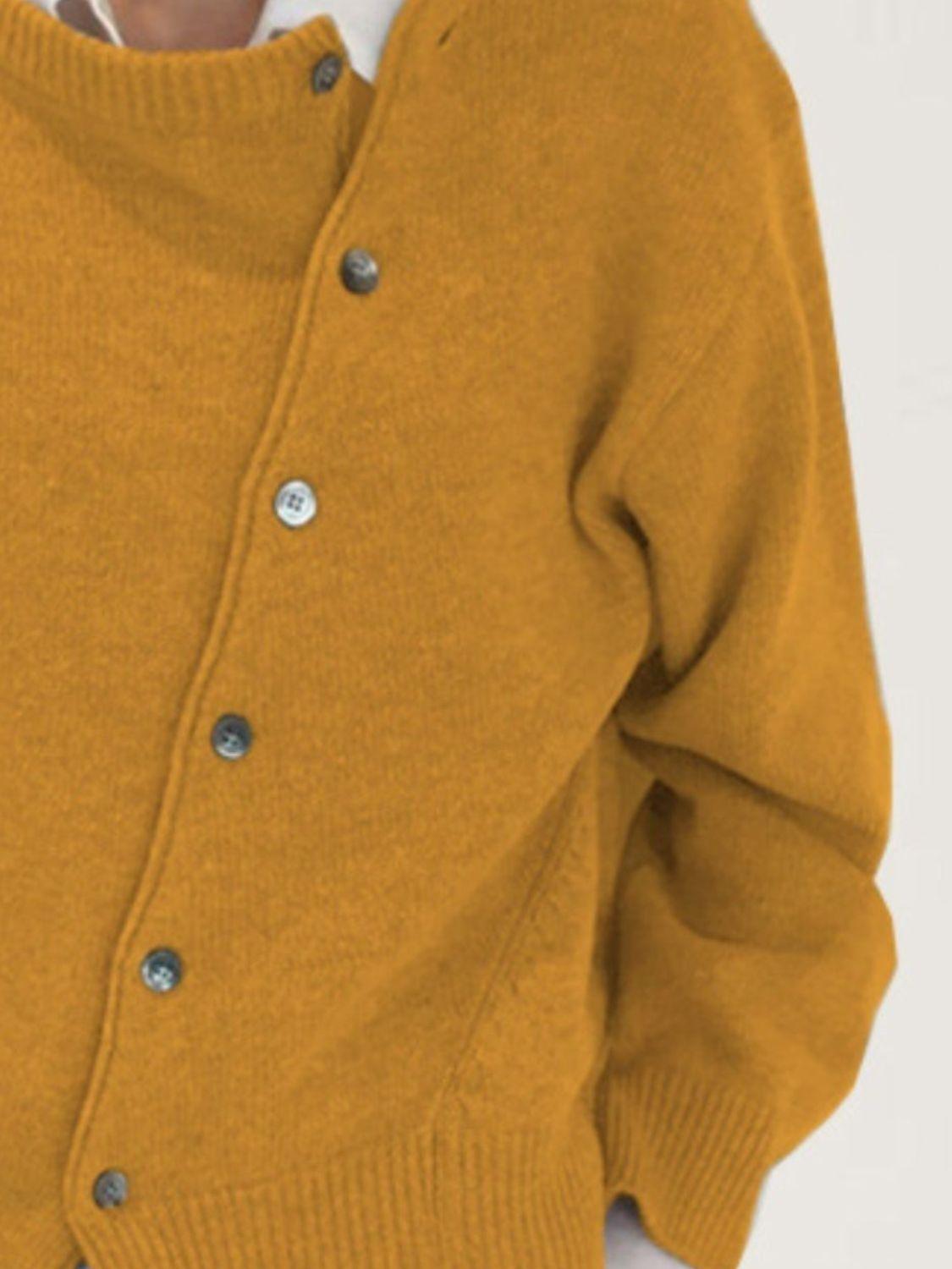 Dropped Shoulder Buttoned Cardigan Carauana Store