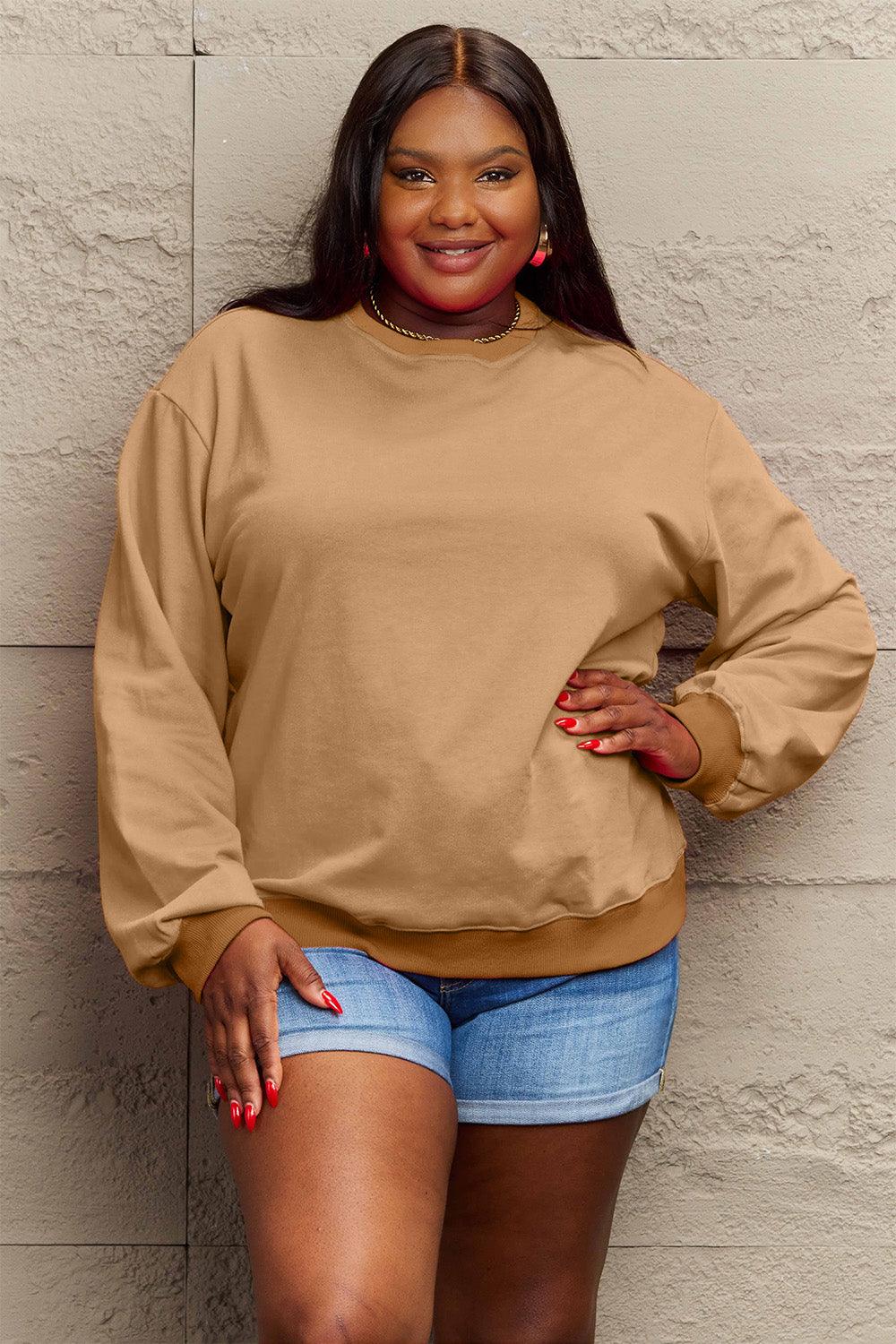 Simply Love Full Size IF I'M TOO MUCH THEN GO FIND LESS Round Neck Sweatshirt Carauana Store