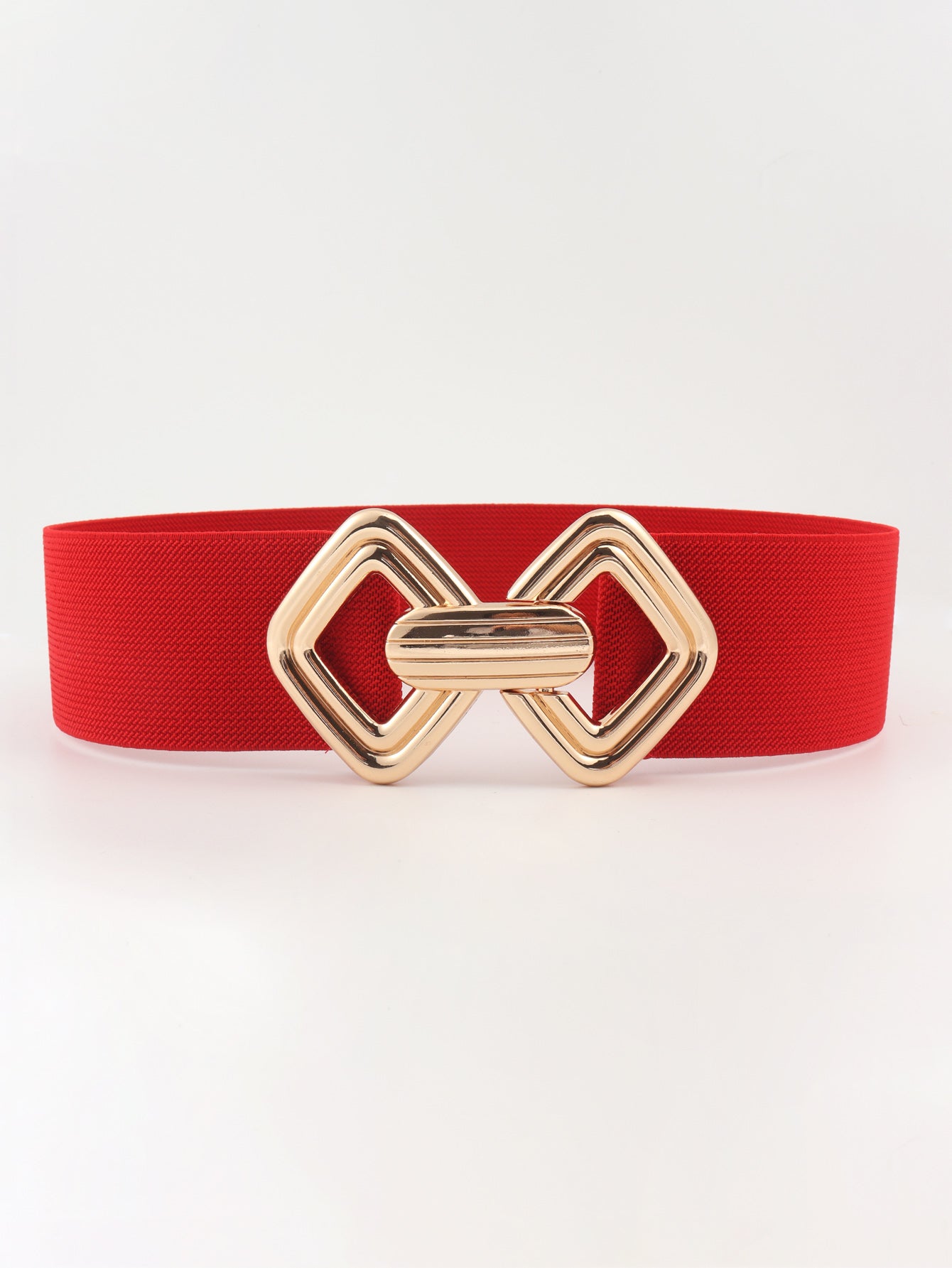 Geometric Buckle Elastic Wide Belt Carauana Store