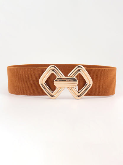 Geometric Buckle Elastic Wide Belt Carauana Store