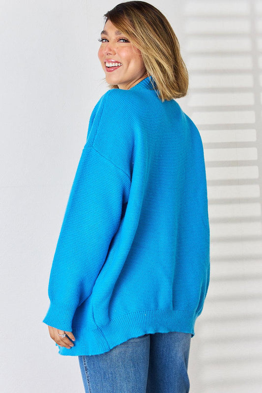Open Front Dropped Shoulder Cardigan Carauana Store