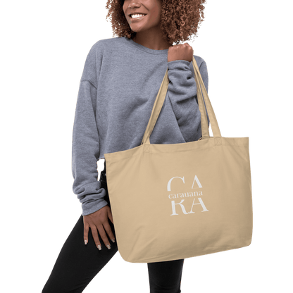 CARAUANA Large organic tote Bag Biege