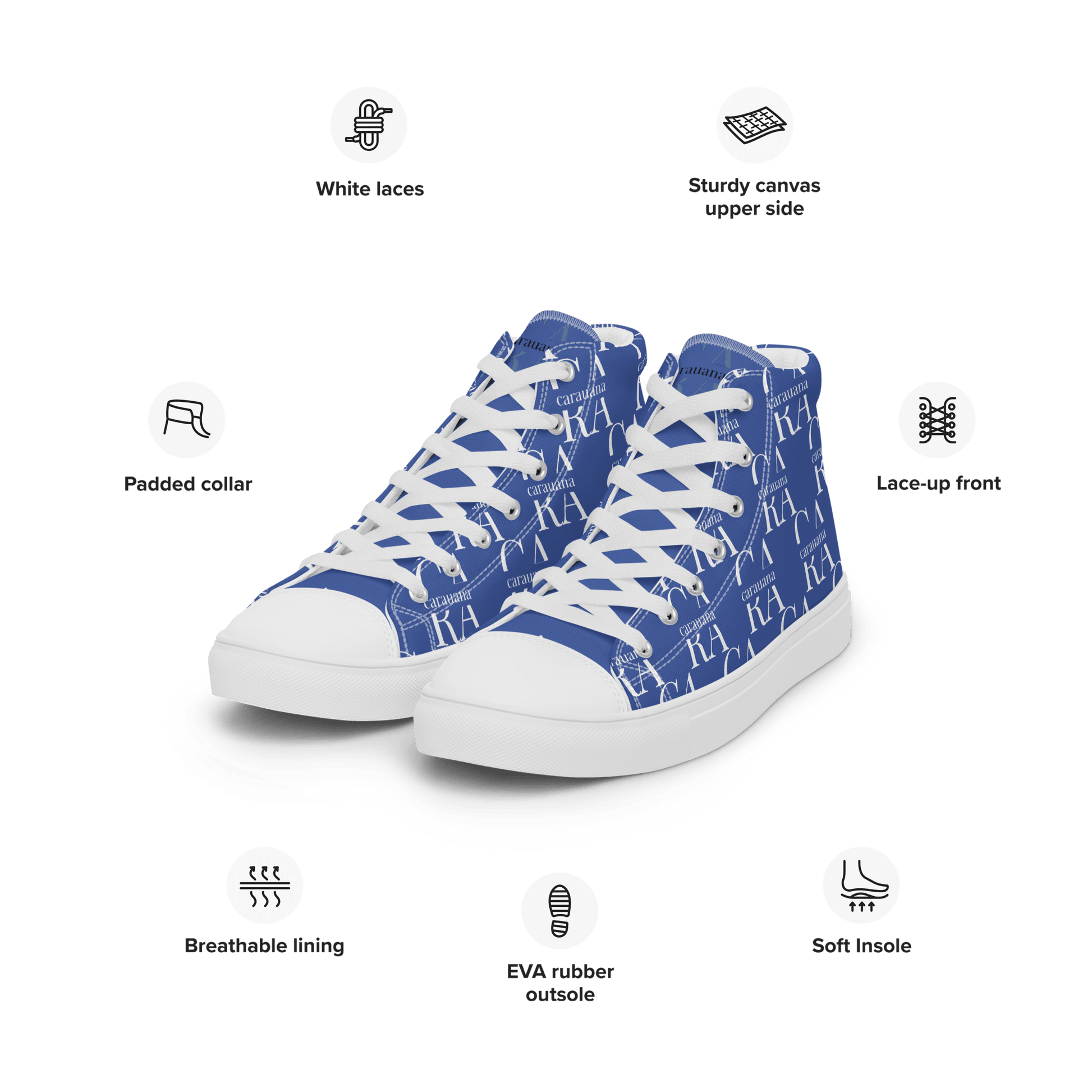 CARAUANA Hip Hop canvas shoes Blue Branded